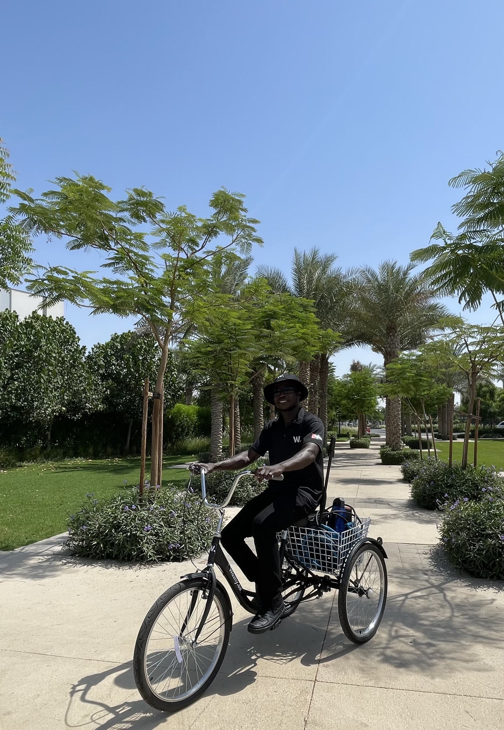 Washy team member Emmanuel with professional equipment